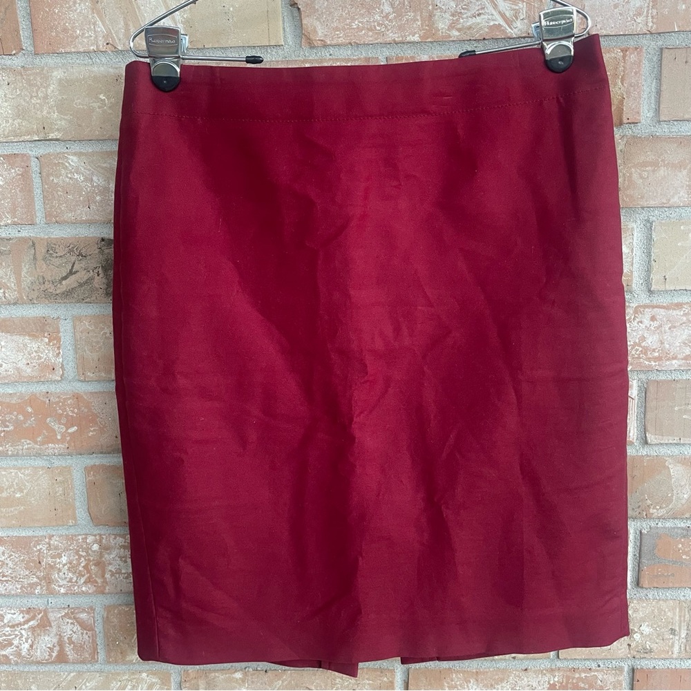 J. Crew Rich Burgundy No.2 Pencil Skirt Size 12 Career Office